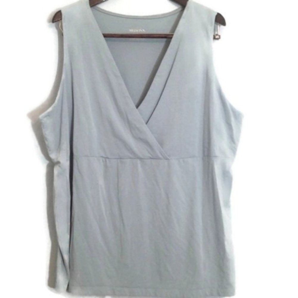 Merona Womens Empire Waist Light Blue Tank Top 4X